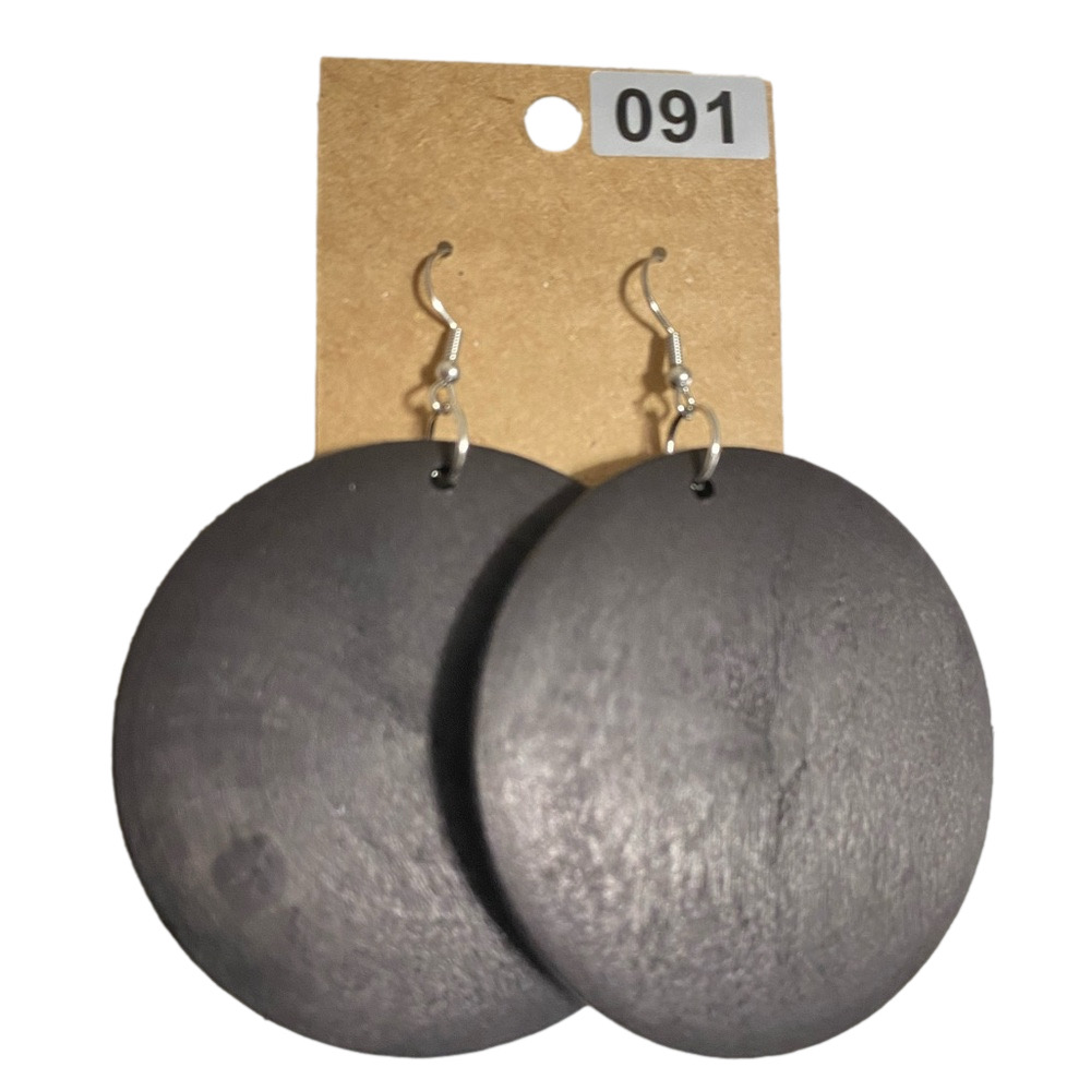 E91 ❤️ Black Natural Wood Earrings